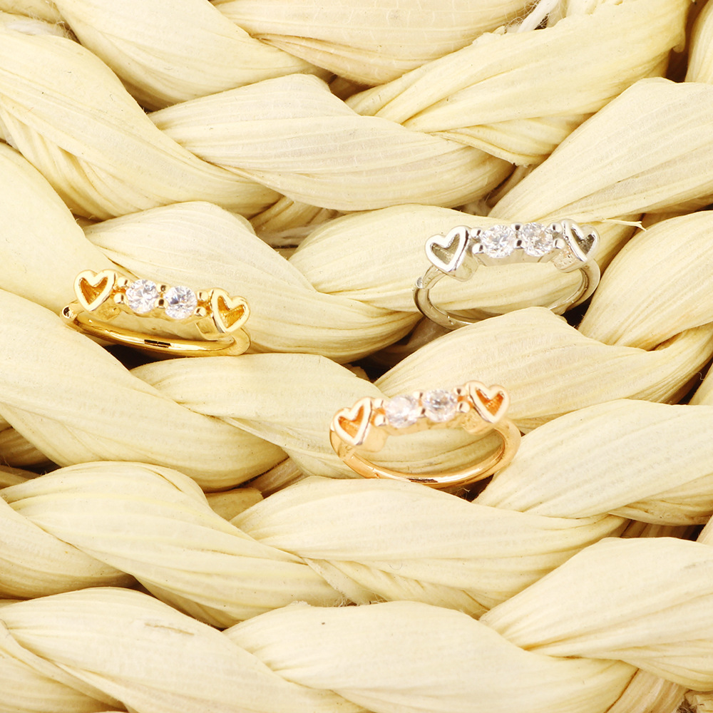 Fashion Heart Shape Copper Inlay Zircon Nose Ring 1 Piece