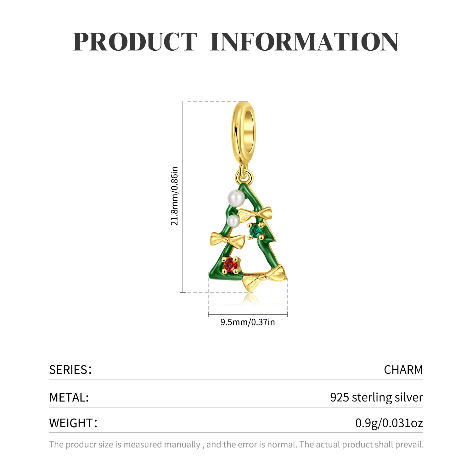 1 Pièce Argent Sterling Sapin De Noël Noël Noël display picture 3