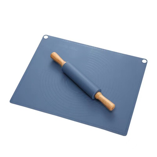 New Product Silicone Dough Mat Rolling Pin Set with Colored Box Large Silicone Mat Baking Tools Direct Manufacturer Sale
