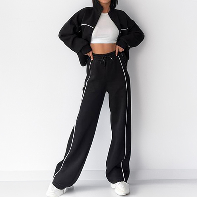 2026 Spring New European And American Women's Clothing Cross-Border Sports Suit Casual Zipper Cardigan Fashion_ecoleips.com