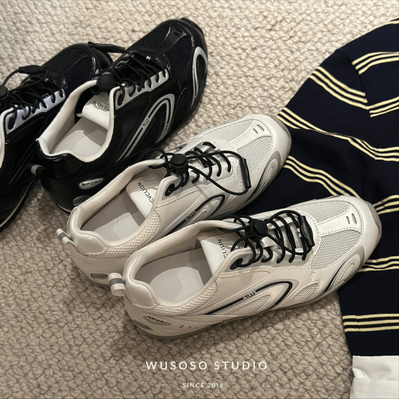【ソソ】25ss | 身長を4.5cm高めるレトロメッシュ通気性アウトドアサッカーレーシングシューズ快適で多用途の女性用シューズ|undefined