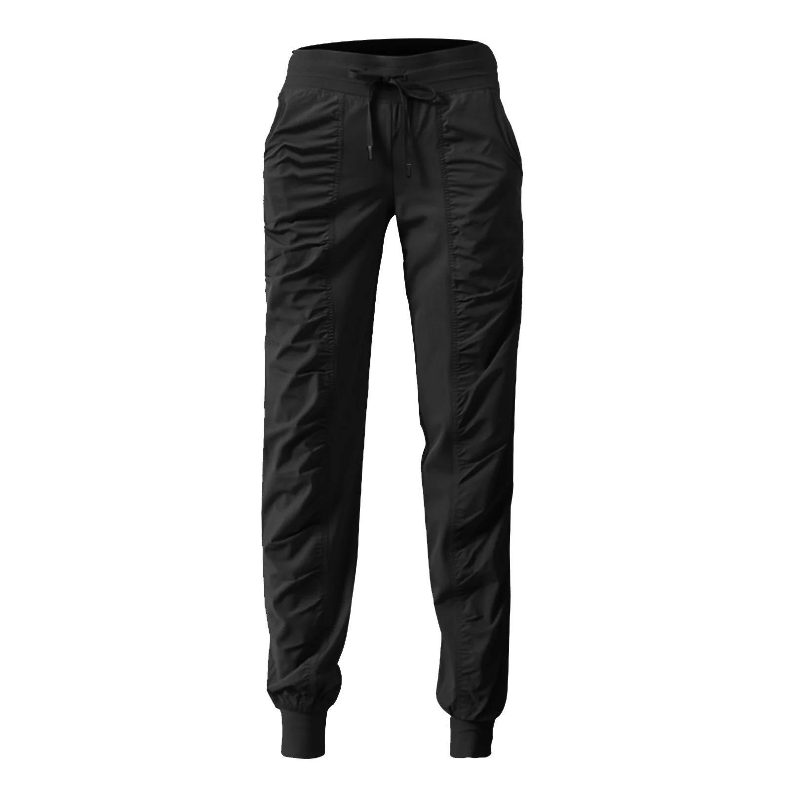 Nueva cuerda de bombeo plisada mujer deportiva de verano carrera rápida y seca pantalones de ocio de fitness transfronterizos ligeros, delgados y rectos pantalones de nueve puntos