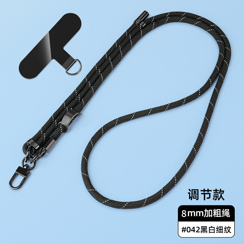 Cordón para teléfono móvil de 8mm, cuello colgante, mensajero, muñeca, eslinga de nailon resistente, cuerda anti-pérdida, longitud ajustable, espalda