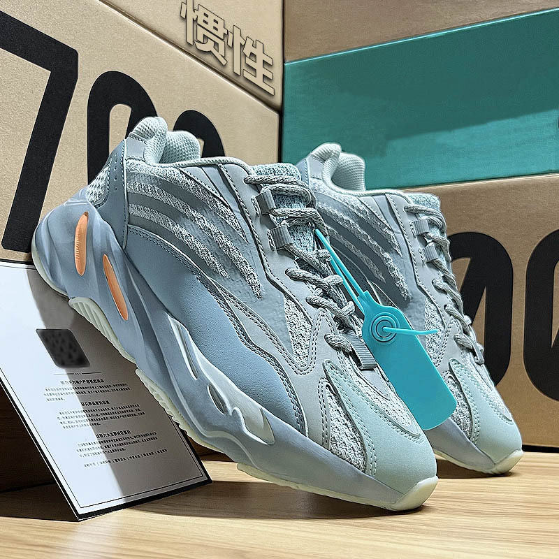 700V2 zapatos de coco para hombres, cenizas volcánicas, zapatos reflectores, zapatos casuales de moda, zapatos casuales para mujeres.