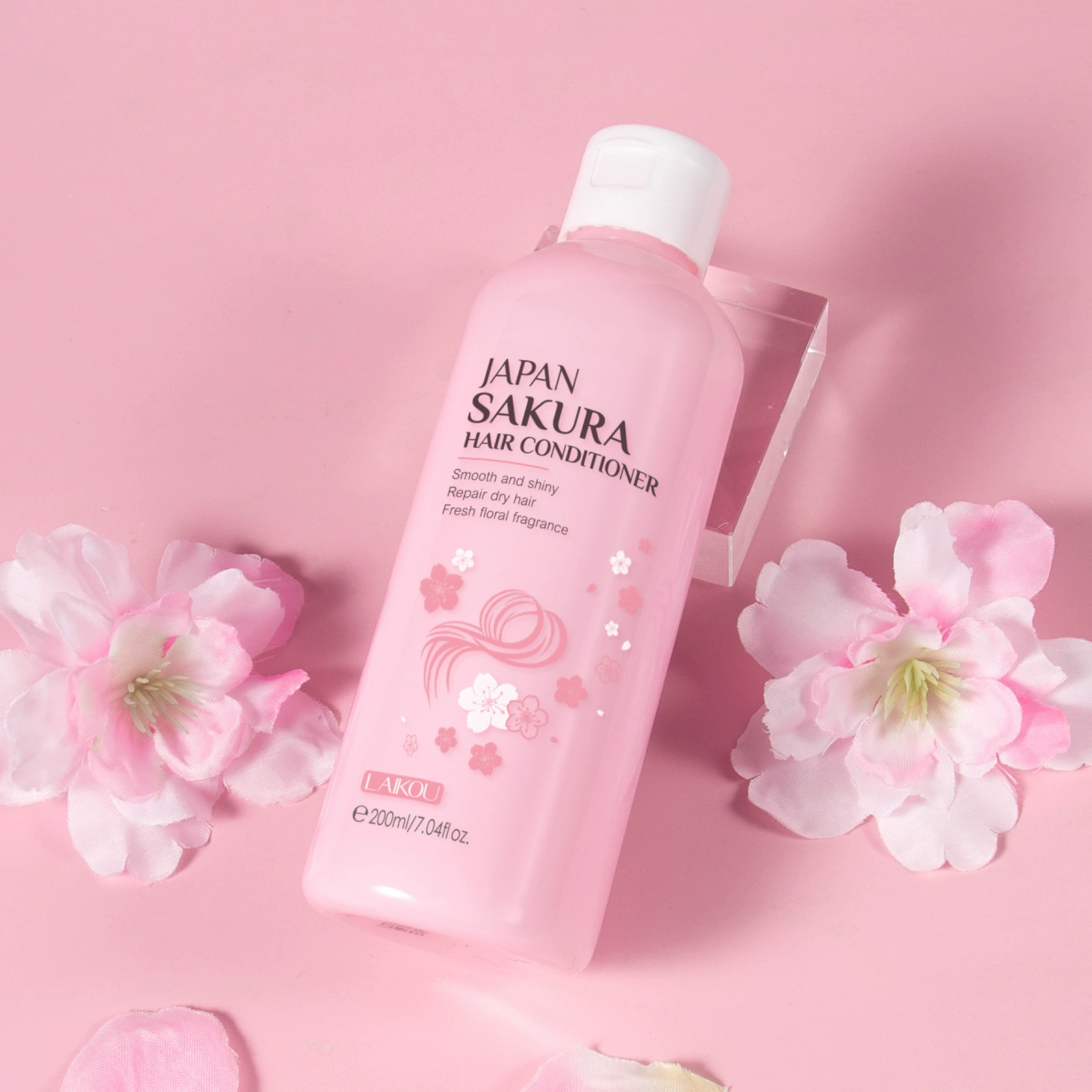 Трансграничный LAIKOU Sakura кондиционер 200ml Сгибкий блеск увлажняет улучшенные вьющиеся волосы оптовая продажа