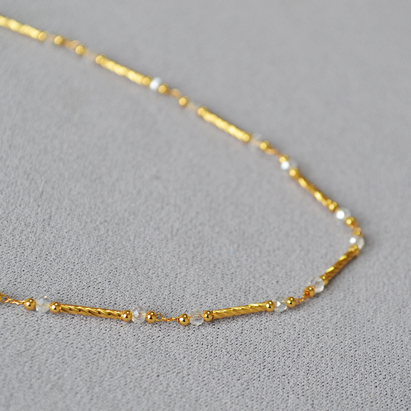 Beaded, Plating Craft Women's Copper Brass Beaded Solid Color Necklace Brass Jewelry