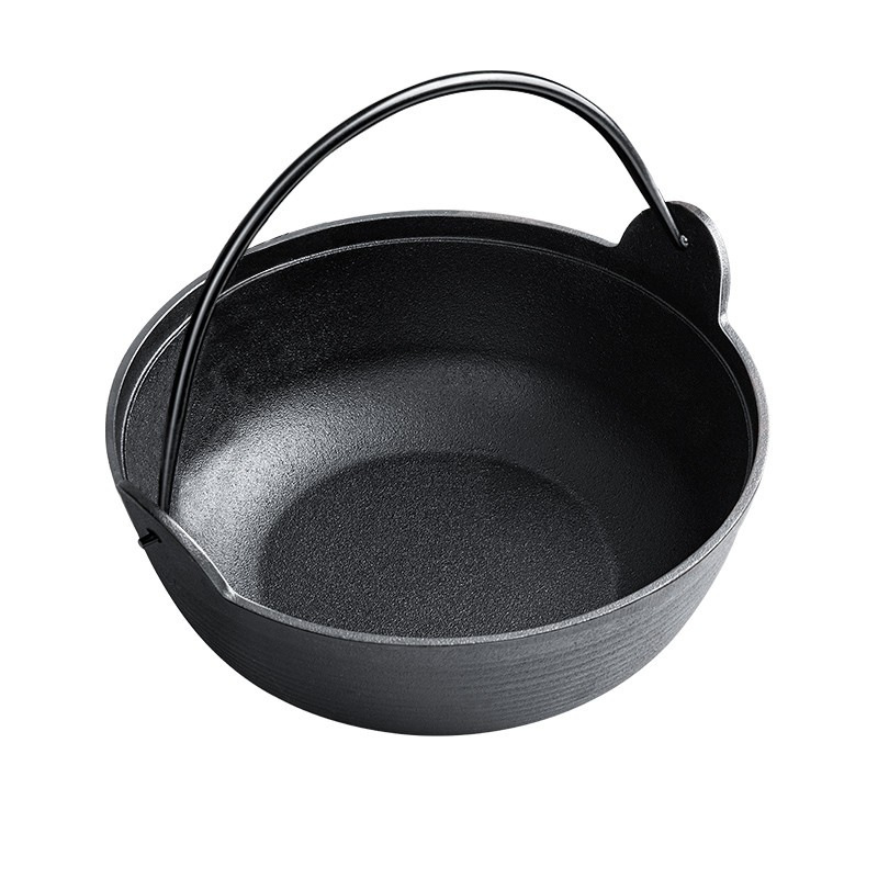 Sushi japonés olla de hierro fundido vieja olla antiadherente gruesa doméstica horno electromagnético de gas general de doble mango olla de cocina
