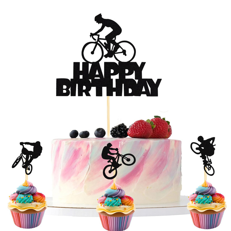 Cycling Competition Birthday Party Theme Cake Insert Baking Decoration Supplies Cycling Competition Birthday Party Theme Cake Insert Baking Decoration Supplies