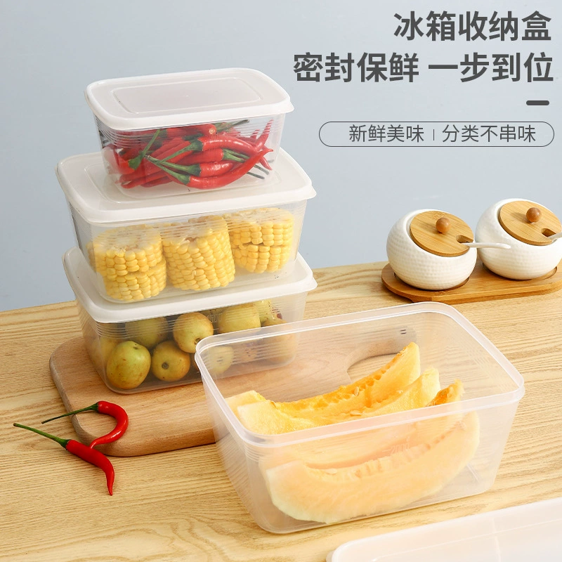 Холодная пищевой контейнер для хранения продуктов, холодильная полка для столовой, пластик, прямоугольная герметичная коробка с крышкой