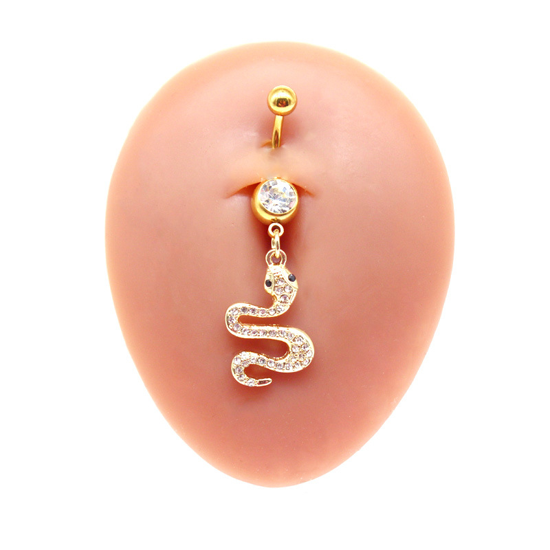 Belly Button Ring With Zircon Flower, Light Luxury Style_voghion.com