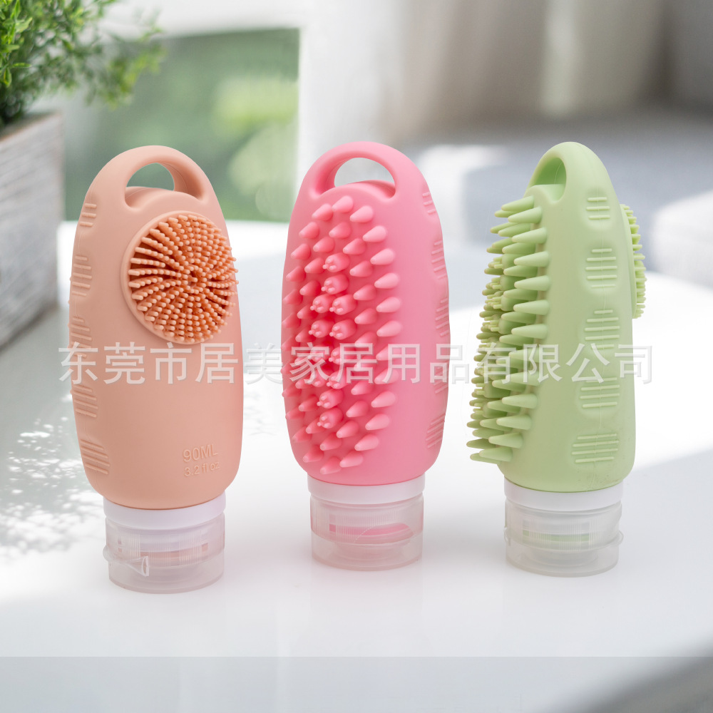 硅胶分装瓶出差旅行必备便携收纳瓶 多功能带毛刷洗护分装小样瓶