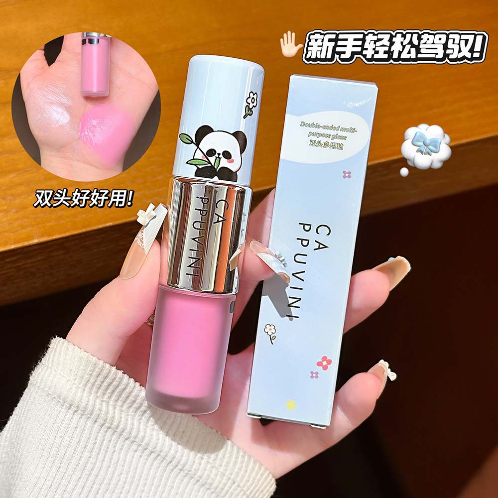 Cappuvini doble cabeza esmalte multipropósito brillante natural blush líquido sombra de ojos reparación barata maquillaje de estudiantes productos nacionales