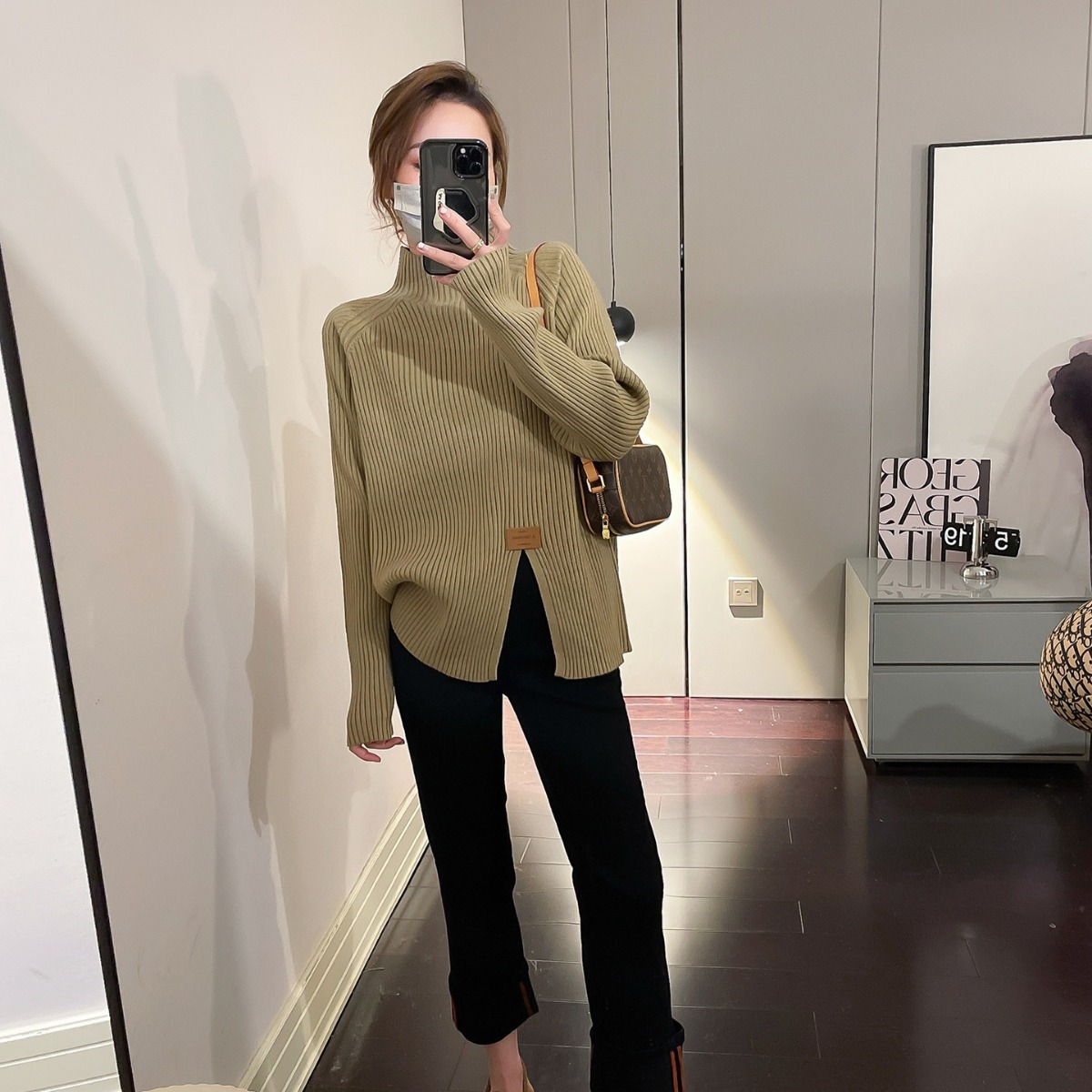 Suéter de cuello alto para mujer, estilo holgado, prenda interior de invierno