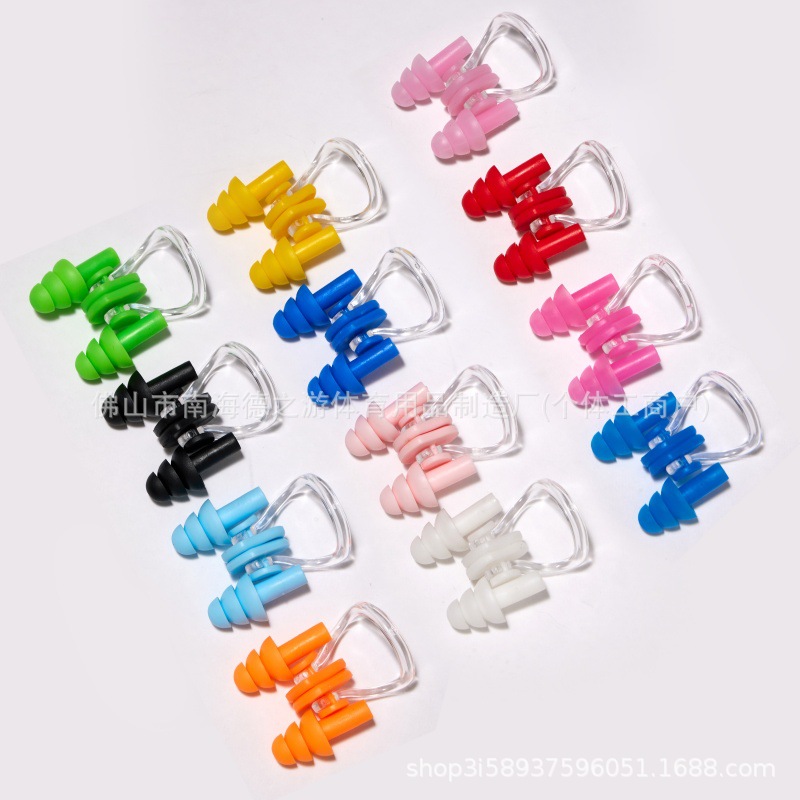 2026 Manufacturer Wholesale Boxed Nose Clip Earplugs Industry Swimming Nose Clip Earplugs Waterproof Anti-Slip Anti-Choking Swimming Nose Clip