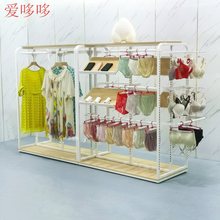 内衣店内衣展示架落地式陈列架白色文胸内裤多功能睡衣中岛展示架