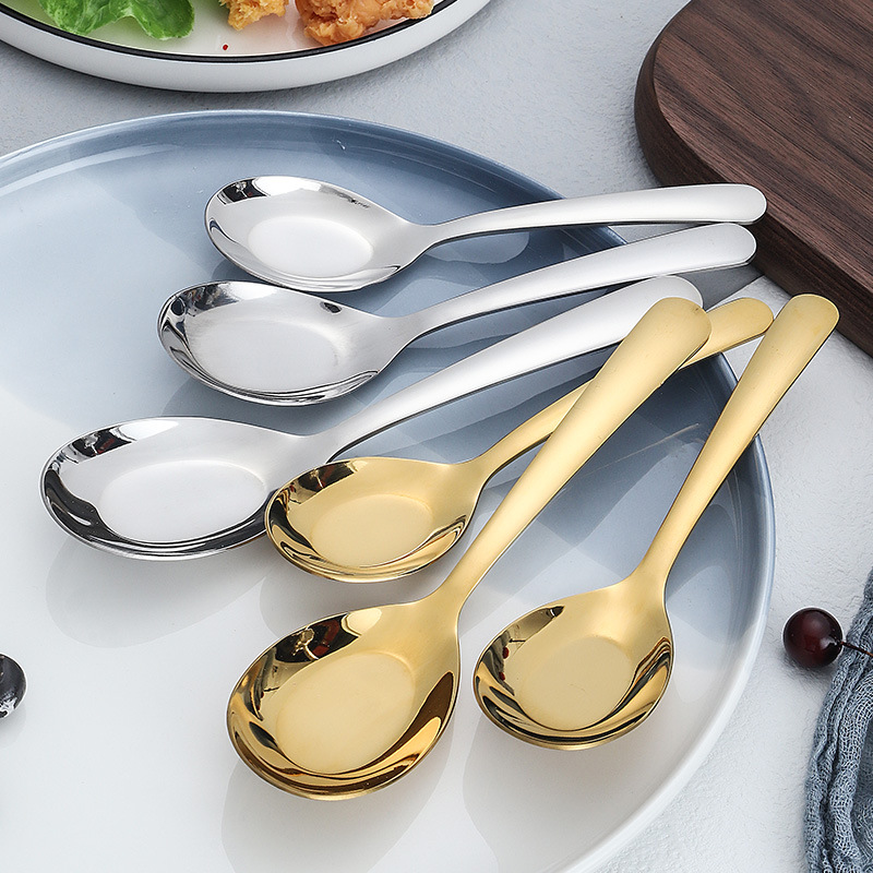 Cuchara plana de acero inoxidable 304 Cuchara de acero inoxidable chino Cuchara de comedor restaurante vajilla para el hogar cuchara