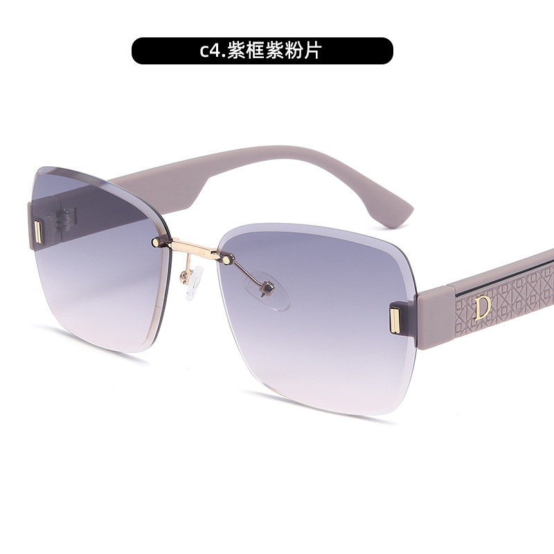 Nuevas gafas de sol de montura grande de moda, letras D, gafas de sombra para exteriores, celebridades de Internet personalizadas, gafas de sol de tiro callejero, transmisión en vivo