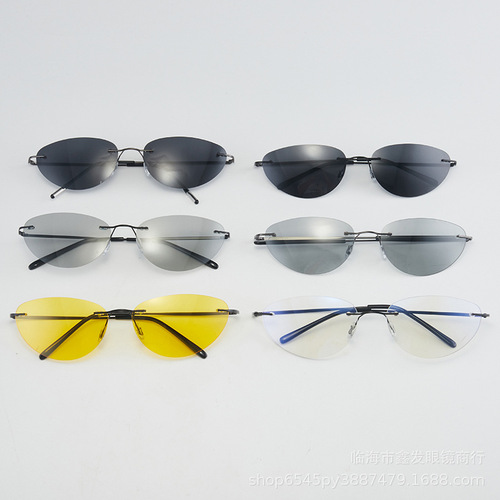 New ultra-light pilot retro cross-border cat-eye polarized sunglasses hinged metal driving and fishing sunglasses for men