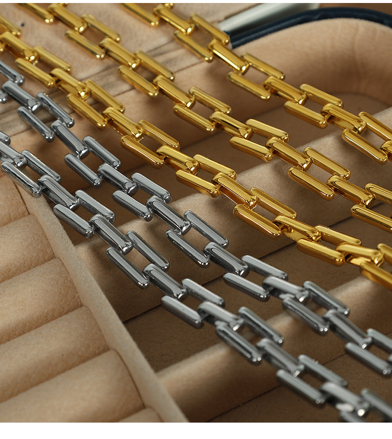 16g Weight 0.03µm-0.05µm Gold Plating Thickness PVD Coated Gold Plating Process Real Gold Plated Plating Material Bracelets, Necklace Classification 1 Piece Quantity Daily Occasion Titanium Steel Material Geometric Pattern Unisex Gender Simple Style Style Waterproof Non Tarnish, Plating Craft PVD Coated Real Gold Plated Geometric Titanium Steel Simple Style Waterproof Non Tarnish Bracelets Necklace 13