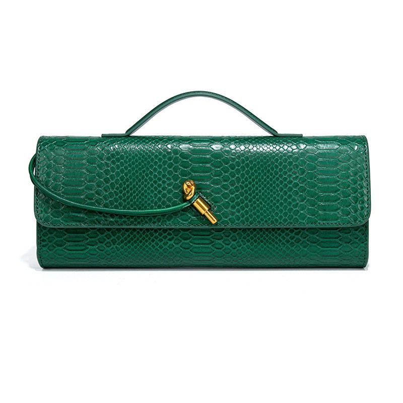 Amazon Best-Seller Snakeskin Hand-Woven Bag, Fashionable Luxury Niche Evening Baguette Shoulder Bag For Women - Thumbnail 2