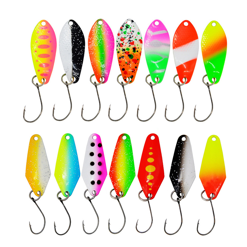 Luya lentejuelas de colores 7 unids lentejuelas de metal cebo duro cebo trucha de agua dulce caballo boca lentejuelas