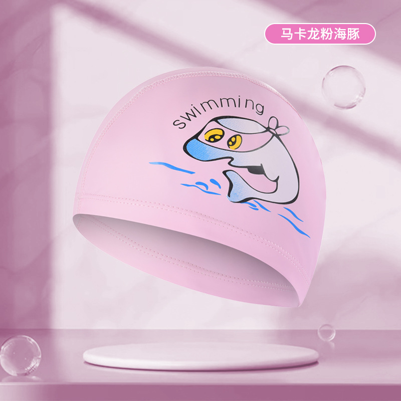 Gorro de natación para niños de dibujos animados lindo de estilo explosivo, protección auditiva impermeable cómoda, equipo de natación sin cabeza, gorro de natación profesional al por mayor