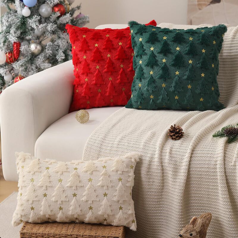 アマゾンクリスマス枕無地キルティングぬいぐるみ枕カバーリビングルームソファクッション枕カバークロスボーダー卸売|undefined