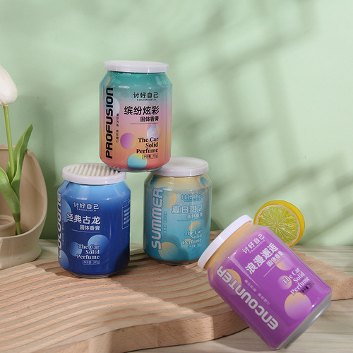 Car can cooler can aroma diffuser mild solid scented paste decorative air freshener, men's cologne car cup holder decorative