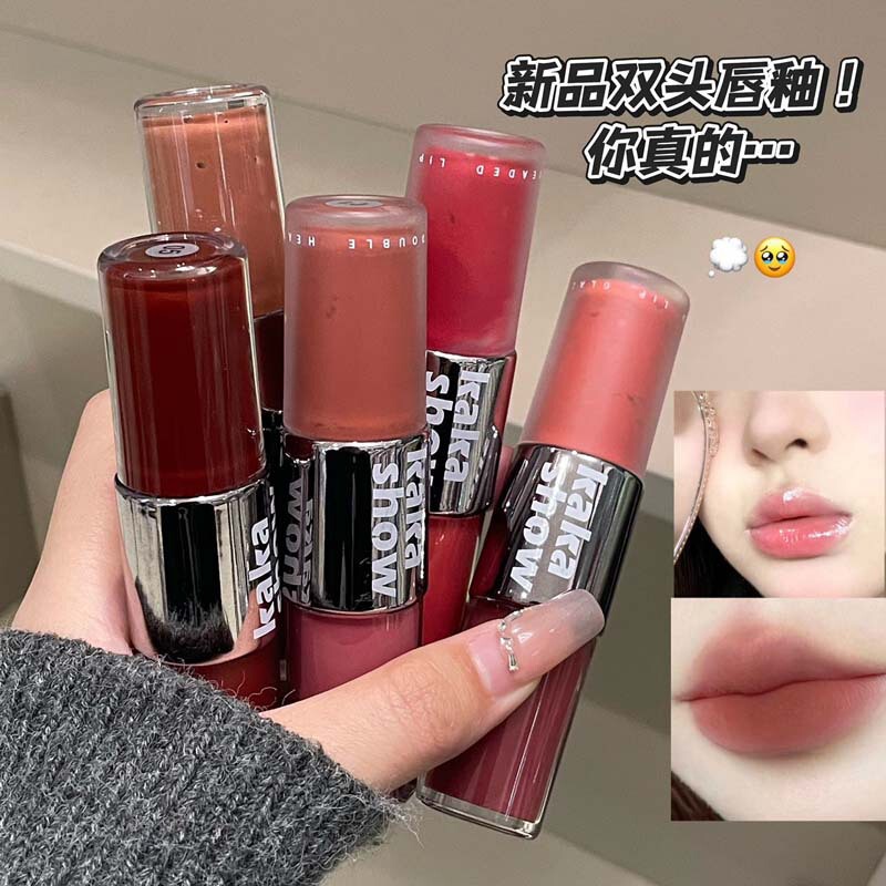 kakashow シルクミスト双頭リップ釉薬ベルベットマット水光沢ガラスミラーリップ美白口紅リップ釉薬|undefined