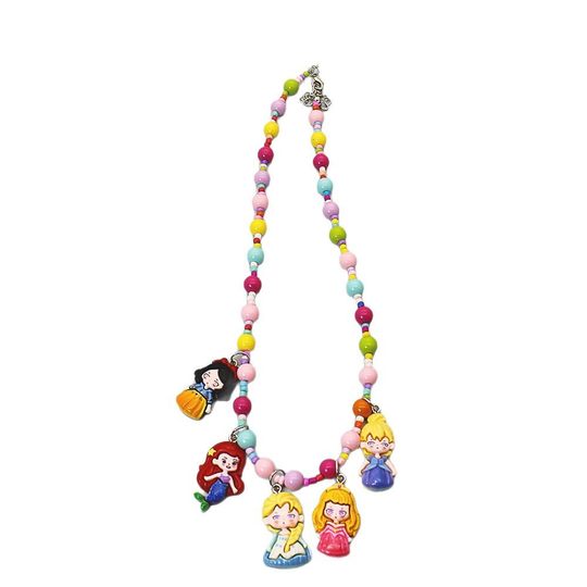 Cute Princess 5 Resin Cartoon Pendant Three Oriole Gull Children's Necklace Colored Beads Girl Chain Dopamine Item