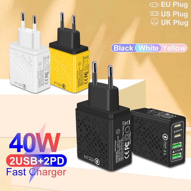 Pd 30W 4-Port USB C Charger Fast Charging Type C USB Mobile Phone Fast Charging Adapter