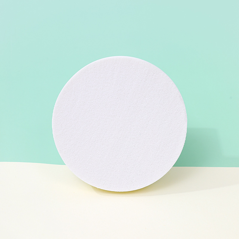 Fábrica de polvo redondo plano personalizado no comer polvo no látex cosmético esponja almohadilla de aire seca y húmeda al por mayor transfronteriza
