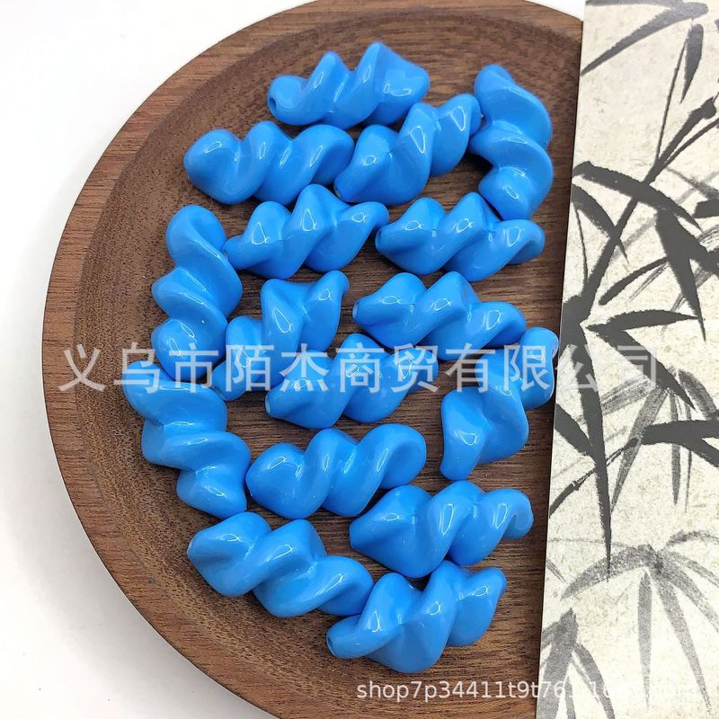 直孔烤漆15色浪味仙螺纹彩色珠 DIY串珠散珠手机链条挂件材料配饰|undefined