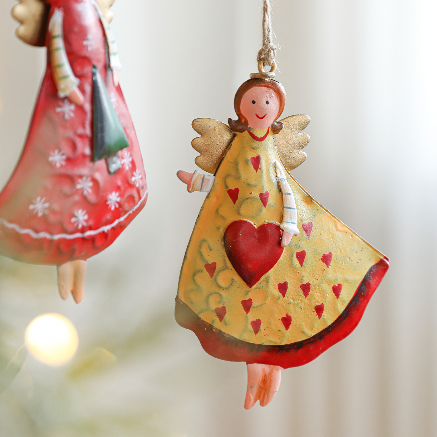 Cross-border americano rural retro hacer viejo hierro forjado Angel de Navidad chica decoración colgante decoración del árbol de Navidad colgante