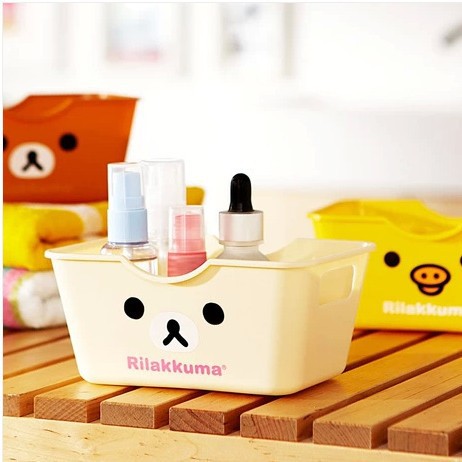 Caja de almacenamiento de escritorio de plástico de dibujos animados creativa sala de estar escritorio papelería cosméticos caja de almacenamiento al por mayor