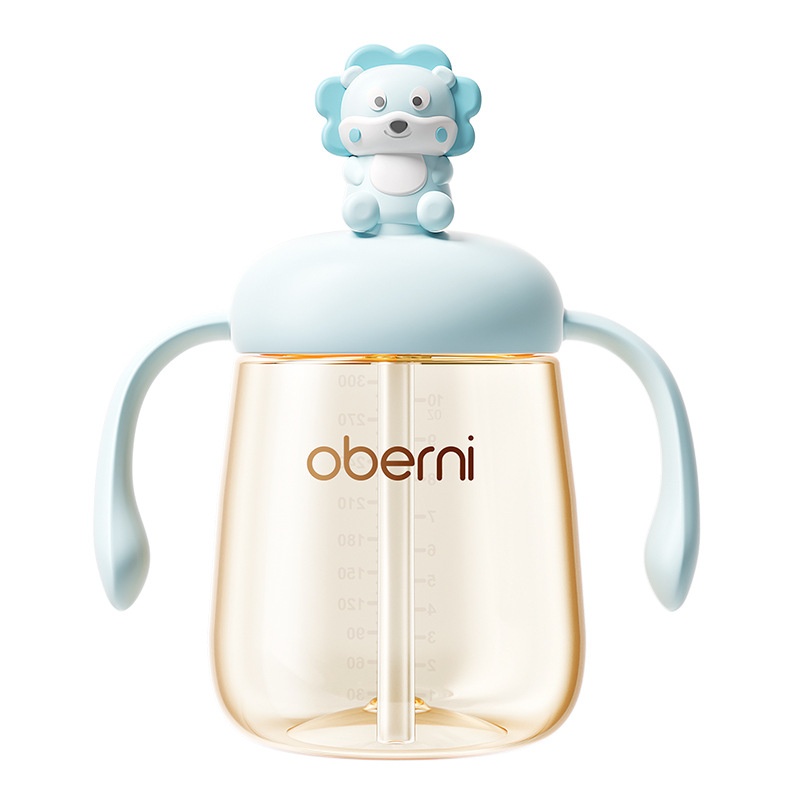 O'Brien ultra ancho PPSU anti-spray V-valve taza de leche taza de paja para niños taza de agua para bebés opcional para sentarse y acostarse image 5