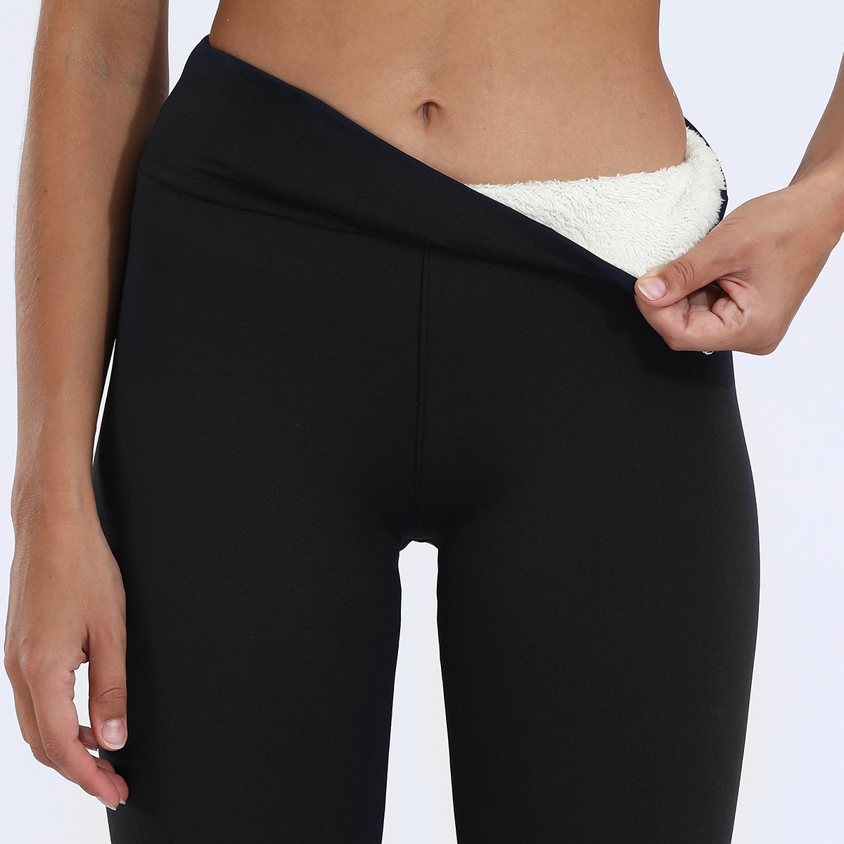 Temu explosivo transfronterizo AliExpress cordero terciopelo más terciopelo engrosamiento leggings de otoño e invierno damas 2025 pantalones cálidos