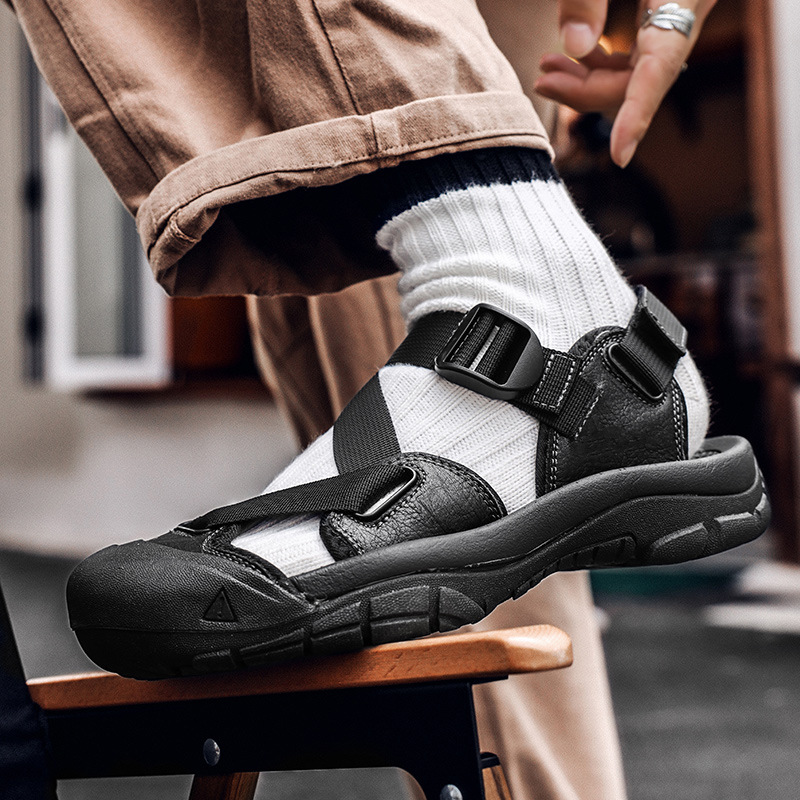 2024 국경 간 코헨 핑 타이 샌들 남자 여름 캐주얼 야외 등산 비치 샌들 바오 터우 샌들