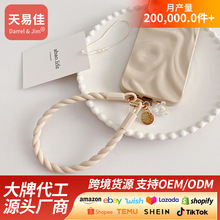 夜光小熊硅胶手机挂绳原创圆形软环手机链硅胶手腕防丢手机挂绳