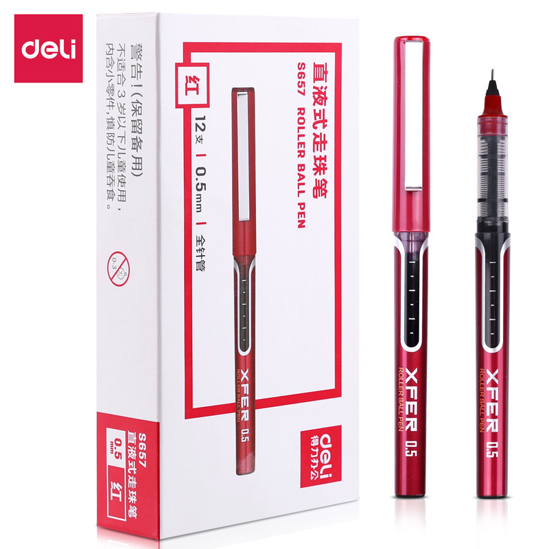 Deli Gel Pen S657 Direct Liquid Rollerball Pen 0.5mm Full Needle Tube Student Exam Pen One-Piece Dropshipping