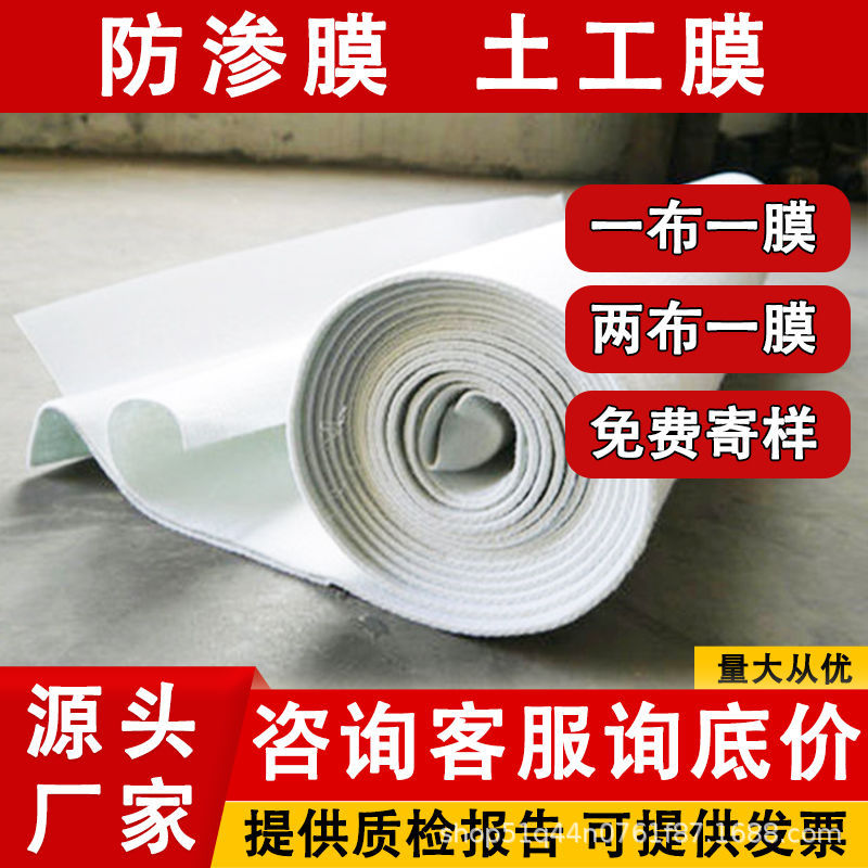 复合土工膜两布一膜一布一膜养殖蓄水池防渗膜HDPE复合土工膜批发