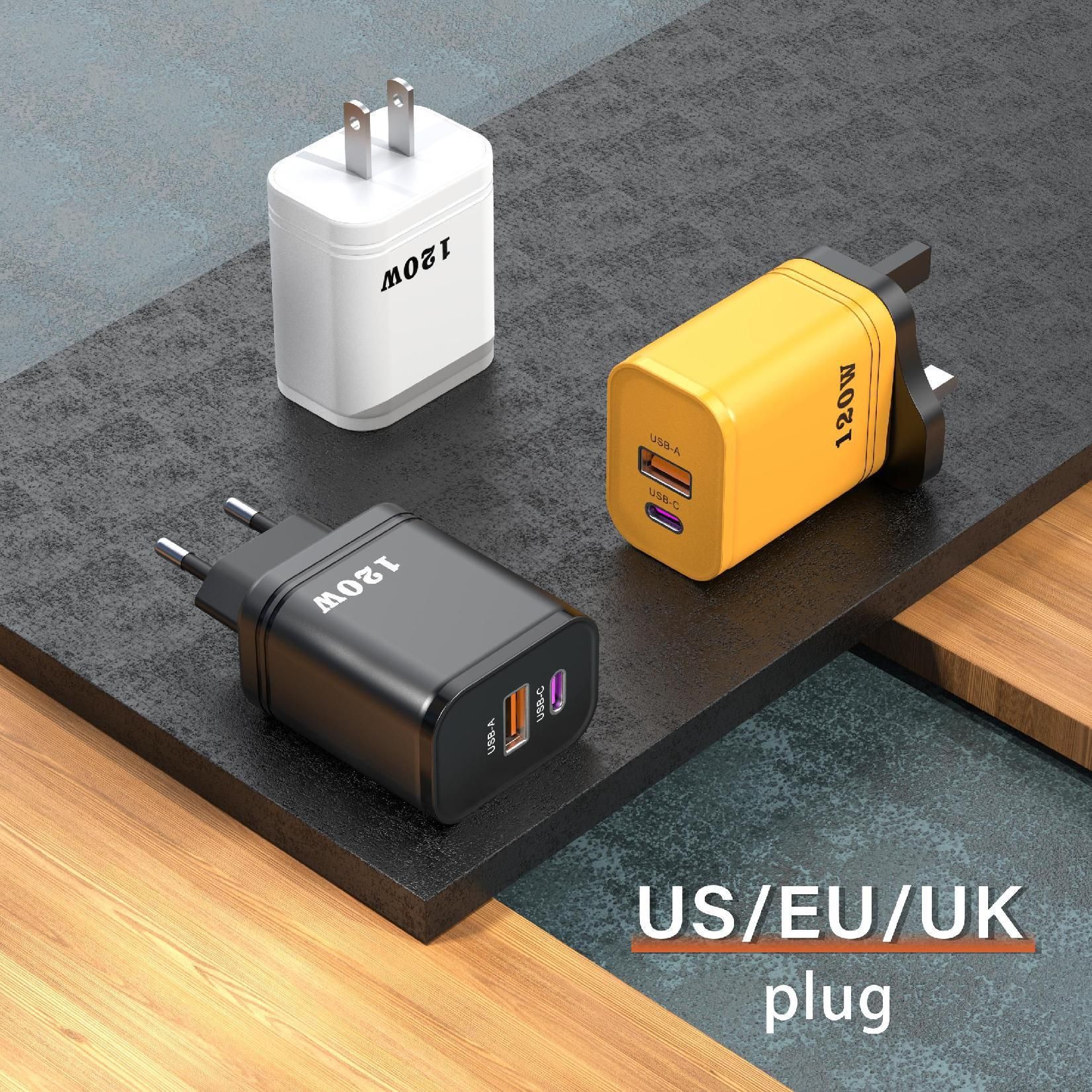 Cargador de alta potencia multipuerto poroso con cabeza de carga rápida de uso general, estándar americano, estándar europeo, estándar británico, estándar australiano, multiinterfaz