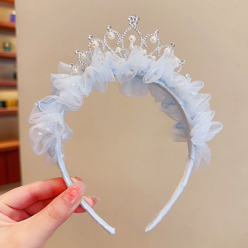 プリンセスティアラ子供用クラウンヘッドバンド少女スーパーフェアリーガーゼヘアピンベビーヘアプレスヘッドバンドヘアアクセサリー|undefined