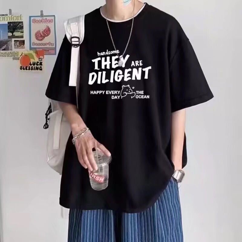 Short-Sleeved T-Shirt for Men 2026 Summer New Style Half-Sleeved T-Shirt Men's Clothing Versatile Hong Kong Style Trendy Brand Half-Sleeved Men's T-Shirt