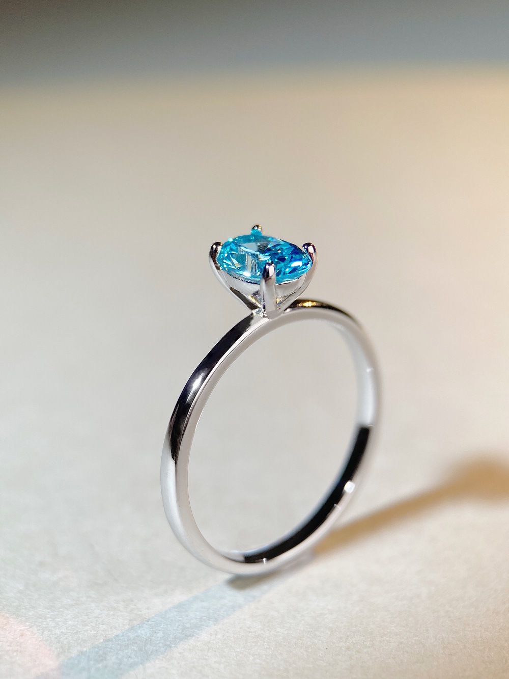 Simple Style Oval Sterling Silver Inlay Zircon Rings 1 Piece