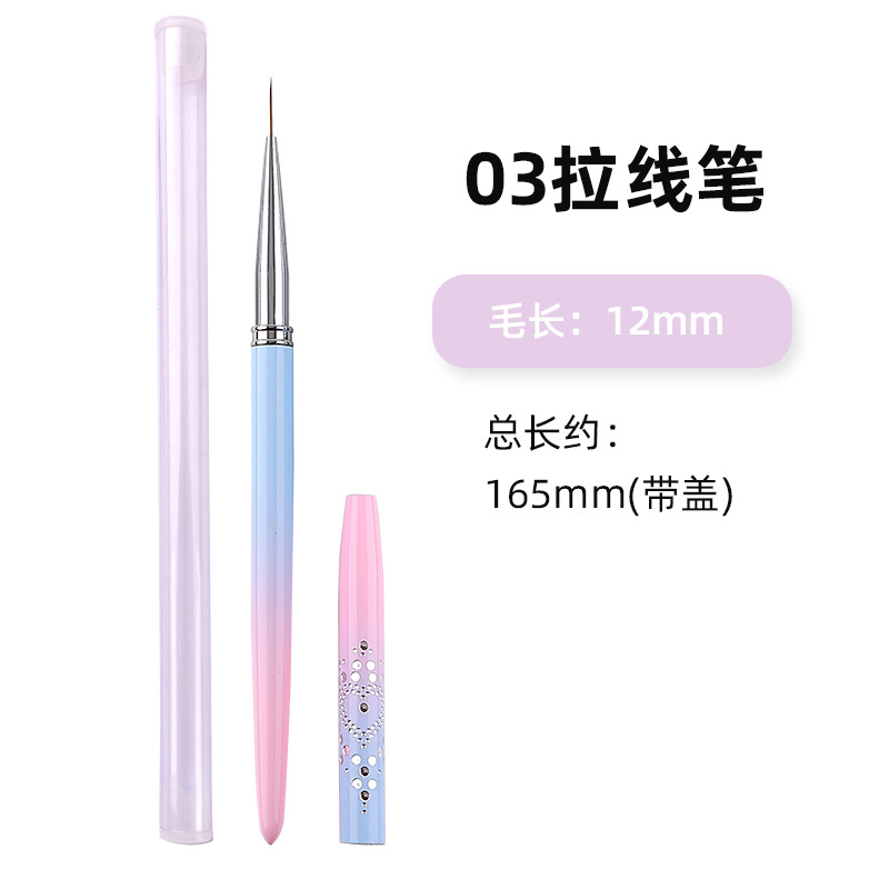 Juego de bolígrafos de uñas de punto transfronterizo, juego completo de 15 hilos de tracción, brocha de fototerapia de cristal tallado, cepillo de herramientas para uñas