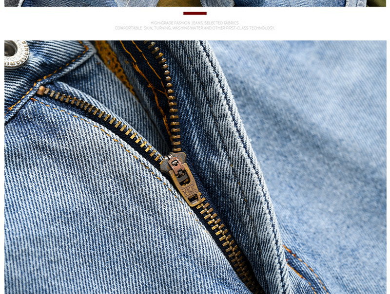 Men's Clothing Retro Distressed Patchwork Jeans For Men, Loose Straight Leg, Trendy Brand Pants._mkmklike.com