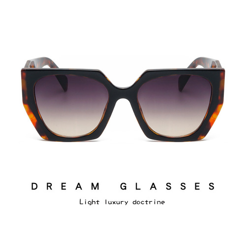 New European and American diamond-shaped sunglasses, polygonal Internet celebrity anti-UV sun visor, Xiaohongshu brown sunglasses trendy