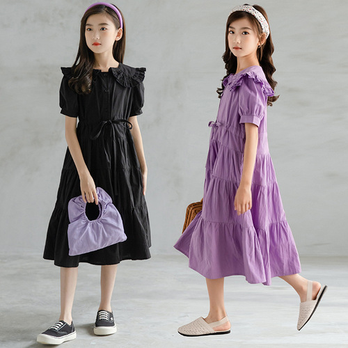  New Style Style Rope Waist Lace Collar Cake Skirt Internet Celebrity Girls Princess Skirt Summer Dress