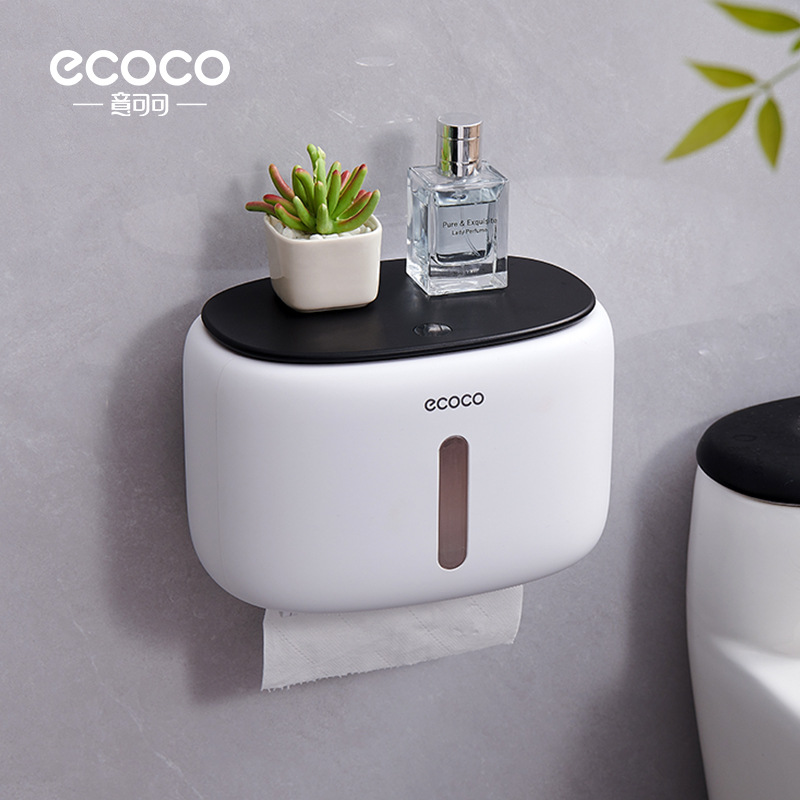 Caja caja de pañuelos de papel higiénico higiénicos rack de almacenamiento caja de pañuelos montado en la pared soporte de papel de rollo impermeable libre